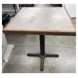 25"x25"x29.5" Wooden Table W/Metal Leg