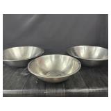(3) 15" Stainless Mixing Bowls