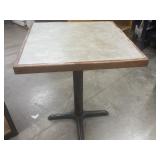 25"x25"x29.5" Wooden Table W/Metal Leg