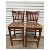 (2) Wooden Barstools