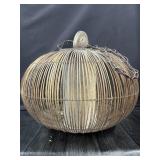 VTG Rattan Cage Pendant Chandelier 15"