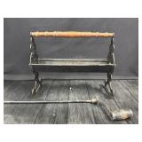 VTG Cast Iron Newspaper Log Roller w/ Handle