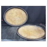 (2) VTG 24" x 19" Melamine & Cork Serving Platters
