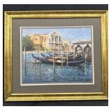 29"x25ï¿½ Gï¿½ndolas Of The Grand Canal Watercolor