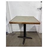 25"x25"x29.5" Wooden Table W/Metal Leg