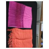 Kenneth Cole Silk Pink Scarf & Love Quotes Orange