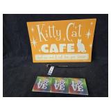 Cat Food Mat, (3) Coasters & 10" Rhinestone Collar