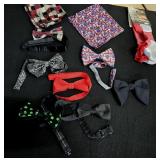 (7) Silk Bowties, (2) w/Matching Handkerchiefs &