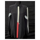 Sz Med Equipment Femme Black Silk Button-up