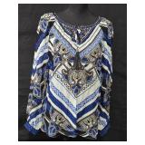 Sz Med Bob Hale Blue and White Paisley Print