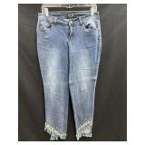 Sz 6 A.Z.I Embellished Jeans w/Faux Pearl Bead