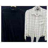 (2) Sz M Black Turtleneck & Tie Front Blouse