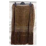 Sz: M, Tezari Western Suede Skirt features a