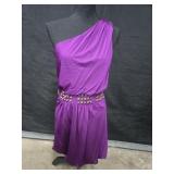 Sz 8 Laundry Purple One Shoulder Tunic/Dress