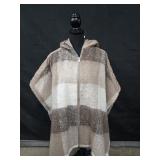 NWT Sz Sm/Med Time and Tru Plaid Zip Poncho
