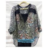 Sz: S, Daniel Rainn Paisley Print Blouse