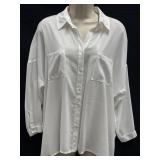 Sz 8 Joseph Ribkoff White Button Down Blouse