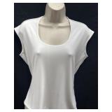 Sz 10 Joseph Ribkoff White Scoop Neck Blouse