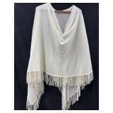 Sz: S Minnie Rose White Cardigan Cashmere Poncho