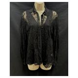 Sz M/L Tucker Lace Button Up & Silk Tank