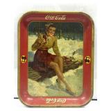 Antique Coca-Cola Serving Tray Ice Skating Girl