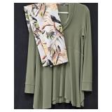 Sz 10 Joseph Ribkoff Green Top w/Floral Pants