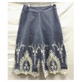 Sz 10 Boston Proper Chambray Embroidered Culottes