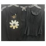 (2) Sz M Embellished Take & Sleeveless Top