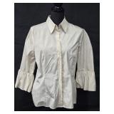 Sz  L BCBG Maxazria Blouse w/Ruffle Puff Sleeve