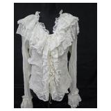 Sz Sm Christine Phillipè Ruffled Peasant Blouse &