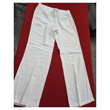 Sz 10 INC 100% Linen Wide Leg Pant w/Silver Stud