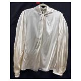 Sz: 10, Vince Silk Ivory Blouse