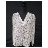 Sz 10 Rebecca Taylor V-neck Chiffon Blouse