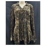 Sz M Sno Skins Serpent Print Blouse