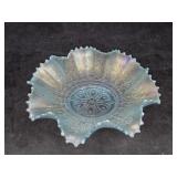 Rare Ice Blue Pastel HEARTS AND FLOWERS Ribbed