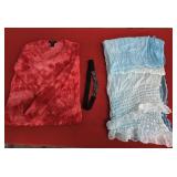 Sz Med Laura G Crinkle Shirt, BCBGMAXAZRIA  Belt &