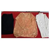 Black Shirt, Orange Sweater & Tan Turtleneck