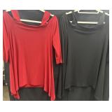 (2) Tunic Blouse Cold Shoulder with Thick Straps