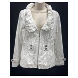 Sz M WHBM White House Black Market Jacket Ruffled