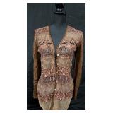 Sz Large Lianne Barnes Long Lace Cardigan