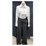 Sz 10 INC Long Sleeve Shirt & Black Trousers