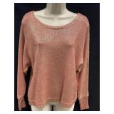 Sz M BCBGMAXAZRIA Metallic Knit Pullover Sweater