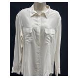 Sz M Equipment Femme Silky Ivory Blouse