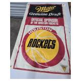 Vtg 27"×41" Vinyl Houston Rockets Banner