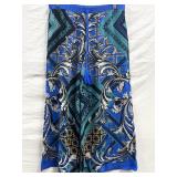 Flying Tomato Wide Leg Blue Aztec Print Pants