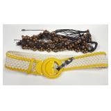 (2) Sz M/L Braided & Beaded Belts