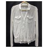 Sz M, Lucky Brand, White Button Down Shirt