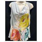 Sz M Anthropologie Hype Silk Multicolor Print