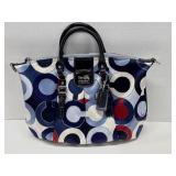 Vintage Coach Op Art Madison Sabrina Satchel Blue