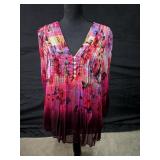 Sz L NWT Casual Studio Floral Tunic w/Pleated